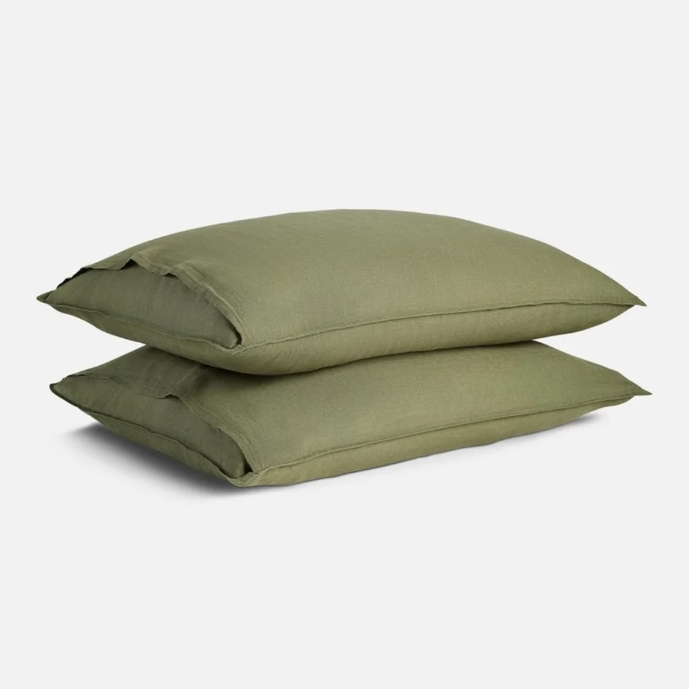 Set of Brooklinen 100% European Linen Standard Pillowcases (Color: Raisin)